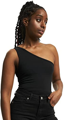 Urban Classics Damen Ladies Asymmetric Sport Tank Top, Schwarz (Black 00007), Medium (Herstellergröße: M)