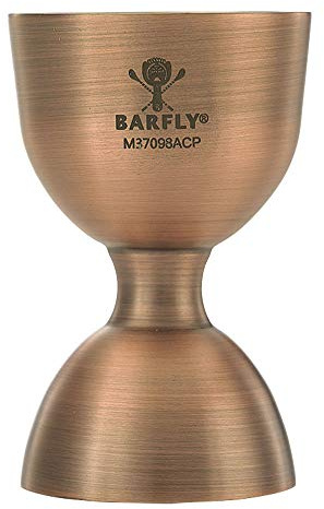 Barfly M37098ACP Heavy-Duty Straight Rim Bell Jigger, 18/8 Stainless Steel, Antique Copper