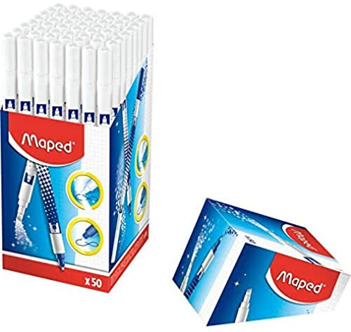 MAPED - Pot de 50 Effaceurs réécriveurs pour Encre bleue - Indispensable dans toutes Les Trousses!