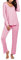 MAXMODA Pigiama Donna Invernale Lungo Pigiami Due Pezzi Maniche Lunghe Pajama Set, Rosa, XXL