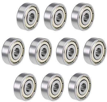 sourcing map 10St Rillen Kugellager 635ZZ Z2 Doppelt Geschirmt Kohlenstoffstahl 5mm X 19mm X 6mm