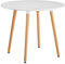 GOLDFAN Mesa de comedor redonda de madera moderna mesa de cocina blanca mesa redonda pequeña para comedor sala de estar