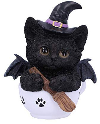 Nemesis Now Kit Novelty Tazza da tè con gatto strega, in poliresina, nero