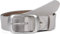 styleBREAKER Unisex Leder Gürtel Unifarben mit glänzender Oberfläche und gebürsteter Schnalle, kürzbar 03010104, Größe:80cm, Farbe:Hellgrau