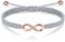 J.Endéar Roségold Infinity Armband Damen Mädchen Silber 925 Unendlichkeitszeichen Schmuck Handgemachtes Kordel Armband Verstellbarer Seil Armband, Grau