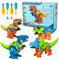 Lekebaby Take Apart Dinosaur, 4-Pack DIY Dinosaur Toys with Drills,Dinosaur Gifts for Boys Girls 3 4 5 Years Old and Up