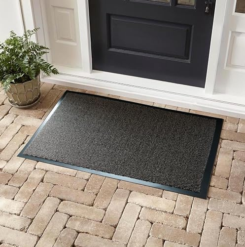 Serdim Rugs Heavy Duty Dirt Trapper Door Mat, Non-Slip PVC, Brown, 50x80cm