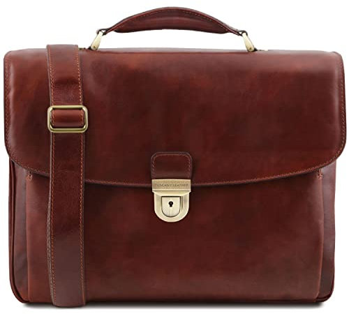 Tuscany Leather Alessandria TL SMART Multifach-Notebooktasche aus Leder Braun