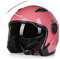 Rollerhelm Jet Motorrad-Helm Scooter-Helm Moped Mofa-Helm Retro Vintage Pilot Biker Offenes Helmet Erwachsener Herren Damen Atmungsaktiver Mopedhelm DOT/ECE-Zertifizierung,Pink 1,L
