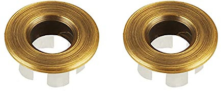 NSODOO - Revestimiento de lavabo para lavabo (tapa de desbordamiento, inserto de latón en el orificio, tapones redondos de bronce 2 unidades)