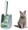 AYZECHANG Katzenstreuschaufel und Katzenstreu-Reinigungsbox (2-teiliges Set), Heimtierbedarf, groß 8,8x12 x 32cm, geeignet zum Reinigen von Katzenstreu (Grün)