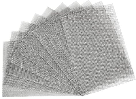 JMIATRY 10 Pcs 304 Stainless Steel Woven Wire Mesh Panels, 12 x 8 Inches Metal Mesh Sheet, 20 Mesh Air Vent Metal Mesh Panels for Air Brick, Windows, Door and Filter
