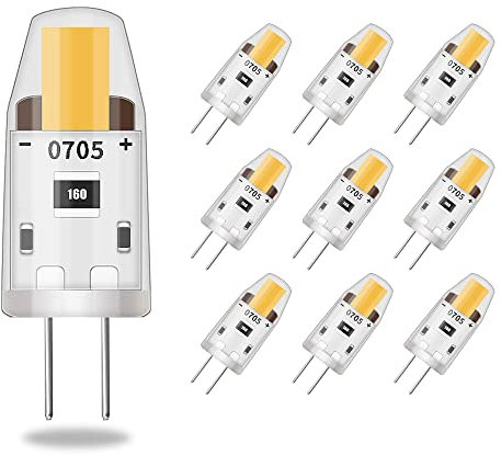ELINKUME G4 LED Lampen,2W Dimmbar Warmweiß Leuchtmittel Ersatz für 20W Halogenlampen,95LM Kein Flimmern Energiesparbirne,DC 12V,G4 Led Stiftsockellampe,360°Abstrahlwinkel,10er Pack