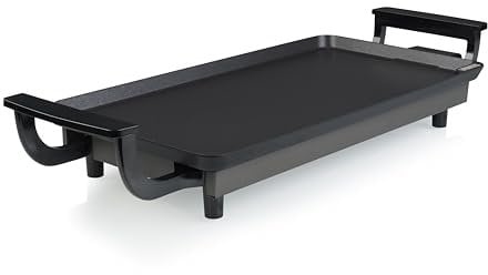 Princess 102209 Table Chef Economy Tischgrill, 43 x 23 cm Kochfläche, einstellbarer Thermostat, BPA-frei, Antihaftbeschichtung, Cool-Touch-Griffe, 1800 Watt, Schwarz