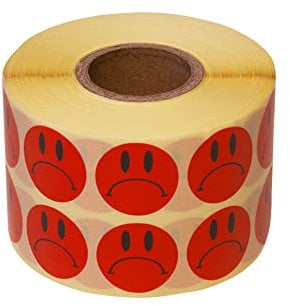 PROlac – “Angry Face” Emoji Stickers 20x20mm – Permanent Haftende, Teacher Stickers – Premium Qualität Sticker Lehrer – Perfekt für Partydekoration – Geeignet für Fast Jede Art von Oberfläche