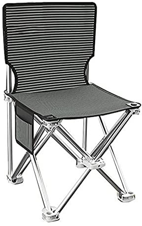 ATAAY Outdoor folding chair Camp Chair Multifunction Camping Chairs Outdoor Portable Chair Lightweight Fishing Chair with Storage Net Bag Folding Chairs (Color : Black) (Black)