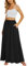 Yincro Damen-Maxirock, fließend, Sommer, plissiert, hohe Taille, lässig, lange Röcke mit Taschen, Schwarz, XX-Large