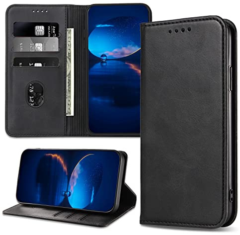 DENDICO Hülle für Galaxy A10 / Galaxy M10, PU Leder Handyhülle, Stoßfeste Klapphülle Schutzhülle Kompatibel mit Samsung Galaxy A10 / Galaxy M10, Schwarz