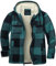 SwissWell Hommes Veste Chemise Épaissir Veste de flanelle à carreaux Doublure peluche Loisirs Doublé Sweat à capuche Hommes Polaire Hoodie Veste d'hiver avec poches(Noir Vert Carreaux-M)