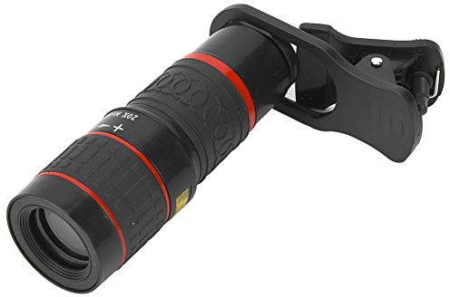 Teleobiettivo zoom a fuoco lungo 20X con clip per smartphone tablet e PC nero per eventi sportivi concerti birdwatching viaggi ecc.