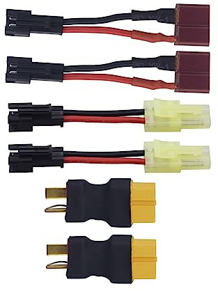 ZYGY 6PCS Umwandlungskabel T Stecker zu XT60 Stecker/SM-2P Stecker zu Mini Oda Palace Stecker/SM-2P Stecker zu T Stecker/passend für RC Fernbedienung elektrische Spielzeug Batterie Kopf Adapter Kabel