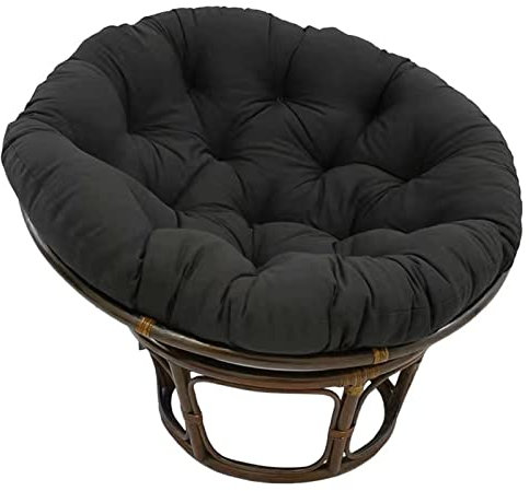 Awoyep Papasansessel Kissen, Radar Stuhl Pad, Drehsessel Stuhl Eiförmige Sitzkissen, Stuhlkissen für Terrasse Rasen Hängesessel, Gartensessel, Drehsessel, Korbsessel, Balkonstuhl (Color : Schwarz, S
