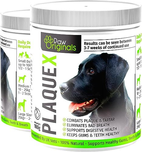 Paw Originals Plaque X 100% Natural Plaque Off & Tartar Remover For Dogs & Cats | Breath Freshener For Dogs, Cats & Pets | 320G | No Toothbrush & Supports Gum & Teeth Health