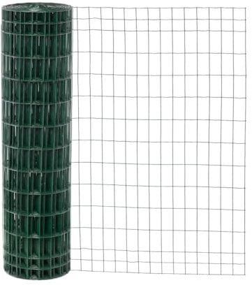 Garmix Gartenzaun Maschendraht Gitterzaun Wildzaun Schweißgitter Grün 25m 5x10cm 2,10mm (120 cm)