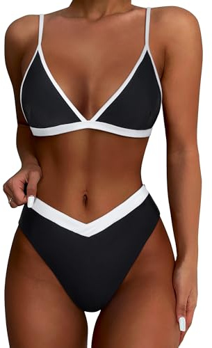 SUUKSESS Women Cutout Bikini Sets Push Up High Waisted Swimsuits 2 Piece