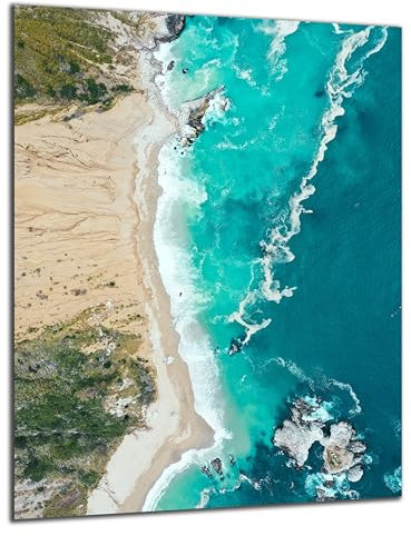 DARO Design - Wand-Bild 6mm HDF 40x30 cm Strand Meer von oben - Wand-Deko Bilder Wohnzimmer