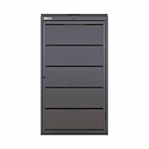 BIO Stefan Dagobert Mülltonnenbox für 240 Liter Mülltonne | verzinkter Stahl | robuste Mülltonnenverkleidung | Müllbox, Müllhaus | verwendbar als Paketbox | Box für Mülltonnen | Anthrazit