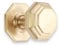 Infinity Decor Satin Brass Octagonal Solid Brass Large Centre Door Knob Pull Handles 80mm – Ideal for External and Internal Use