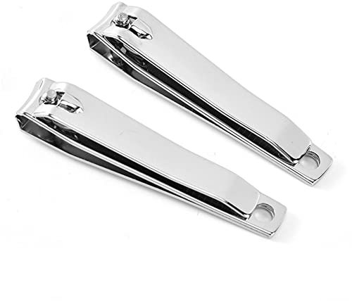 Lot de 10 coupe-ongles en acier inoxydable pour ongles des doigts et des orteils - Portable et robuste - Bords incurvés - Pour homme et femme