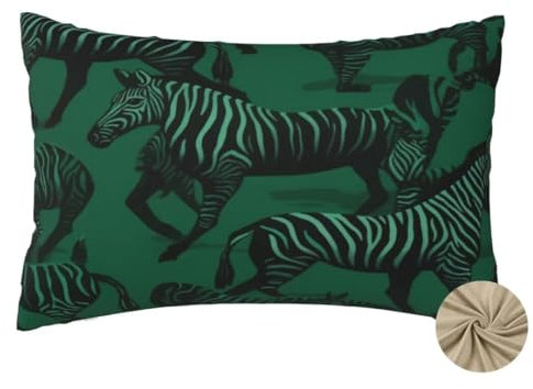 Kissenbezug 60 x 90 cm Deko Kissen Grün Kissenbezüge 2er Set, Kissenbezug Zebra Sofakissen Zierkissen Outdoor Kissen Leinen Kissenhülle Rechteckig Kopfkissen für Couch Deko Wohnzimmer Gifts-dm330