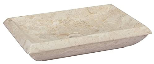 ZEYUAN Waschbecken Creme 50x35x10 cm Marmor, Aufsatzwaschbecken, Bathroom Sink, Waschtisch, Aufsatzbecken, Ablaufgarnitur - 149162