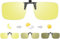 TEMSO Photochromic Clip On Driving Glasses,Polarised Anti Glare Day Night Vision Glasses for Men Women,Reduce glare headlights|Clear Vision|Flip Up|Safe Driving|Outdoor Activities|Yellow