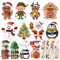 BOOMTOP 24pcs Weihnachten Basteln Kinder Weihnachten Deko Anhänger Papier Santa Rentier Elf Weihnachtsbaum Anhänger Kreativsets mit Zubehör-Aufkleber Weihnachtsanhänger Winter Neujahr Dekoration