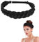 KGDUYC 1 pcs Bandeau Cheveux Tressés Noir-brun Synthétiques 3 Brins Cheveux Tressés Élastique Réglable Coiffure pour Femme Filles, noir