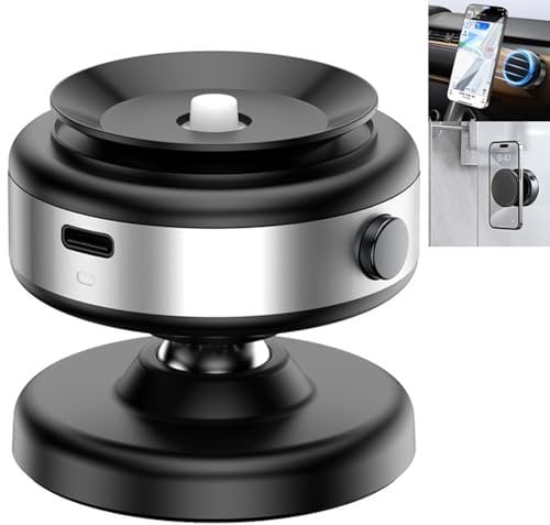 Joyye 360° Rotatable Car Suction Cup Phone Mount - Universal Dashboard or Windscreen - Magnetic Holder for All Phones - Gym (Silver)