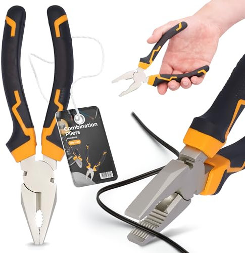 Kombinationszange Kombizange 180 mm Spitzzange Seitenschneider Kabelschneider Universalzange Cr-V Stahl Reparatur Wekzeug Gummiert Comfort-Griffen