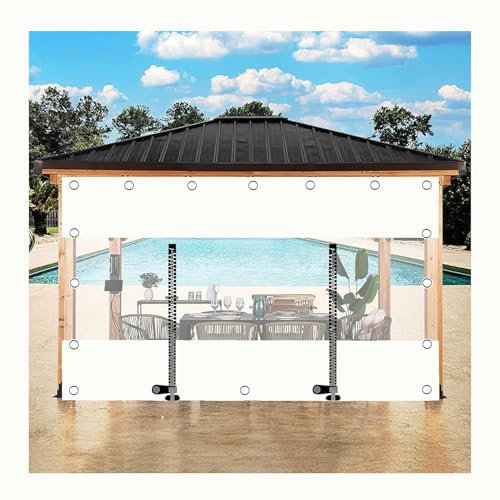QSTGX Clear Pvc Sheet Rain Curtain Is Durable and Waterproof Tarpaulin Waterproof Gazebo Garage Door Curtain Curtains(2.1x2.5m)