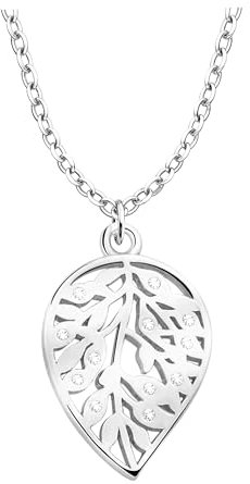 Sofia Milani - Damen Halskette 925 Silber - mit Zirkonia Steinen - Blatt Anhänger - N0810