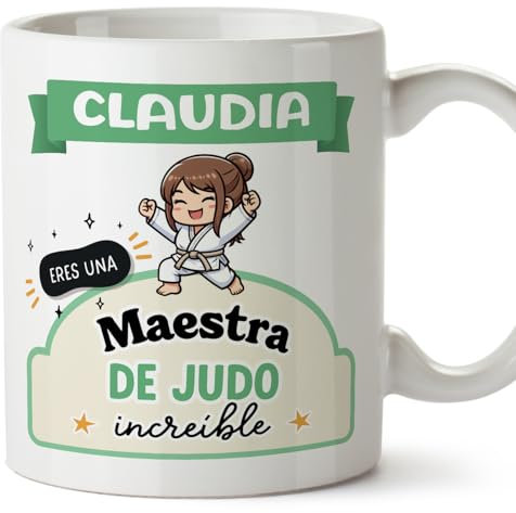 MUGFFINS Tazas Personalizadas para MAESTRA DE JUDO mujer - En Español - Eres increíble - Kawaii - 11 oz / 330 ml - Regalo Personalizable original y divertido