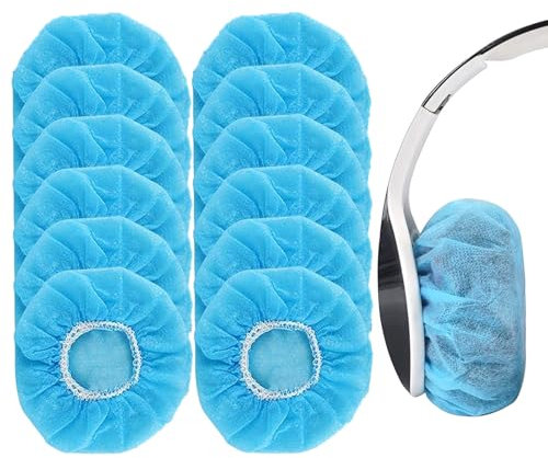 PESLNG 100 Pezzi,Copertura Usa e Getta per Cuffie, Blu, Elastico ed Estensibile, Protezione Igienica per Cuffie (8-13CM), Ideale per Casa, Sport e Ufficio