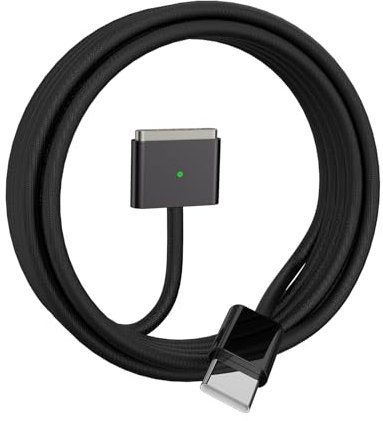 UOLUUK USB C to Mag-Safe 3 Cable 2M Fit for MacBook Air Charger, 140W Premium USBC Magnetic 3 Cord Compatible with 2024 MacBook Pro 14” 16 M4, 2025 MacBook Air 13“ 15 M3 and More-Black