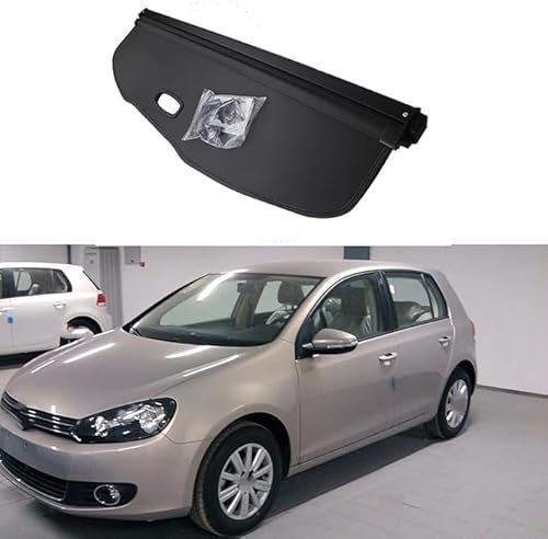 DHONDT Auto Laderaumabdeckung für VW Golf 6 MK6 2012,Schutzhülle Versenkbarer Kofferraumdeckel Autozubehör