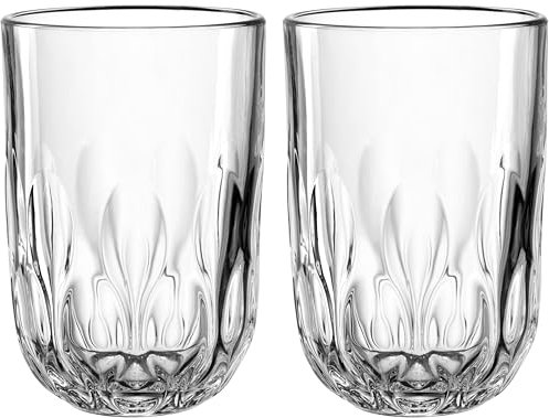 LEONARDO HOME GOCCE Latte Macchiato Glas • 6 Stück • 6 Latte Macchiato Gläser • LM Becher für Siebträger • Spülmaschinengeeignet • Tropfenstruktur • Matchaglas • Transparent • Klar • 390 ml • 055189