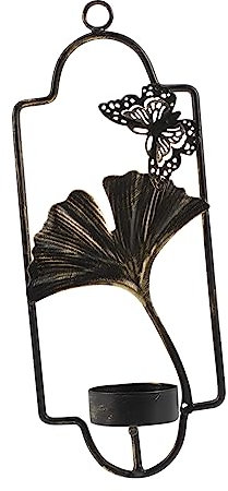 Holibanna portavelas montado en la pared candelero apliques de velas de pared candelabro de pared sujetavelas rústico candelabros de pared decoración de pared de hierro forjado Metal Negro
