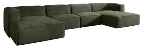 Luxusbetten24 Designer Sofa Comfy U in Samt Grün