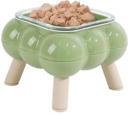 Elevated Cat Food Bowl - Elevated Kitten Bowl | High-Legged Water Dish Anti-Black Chin Pet Feeder for Daily Home Travel Apartment Floor Outdoor Feeding Drinking